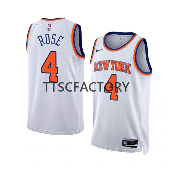 New York Knicks Trikot Derrick Rose 4 Nike 2022-23 Association Edition Weiß Swingman - Herren